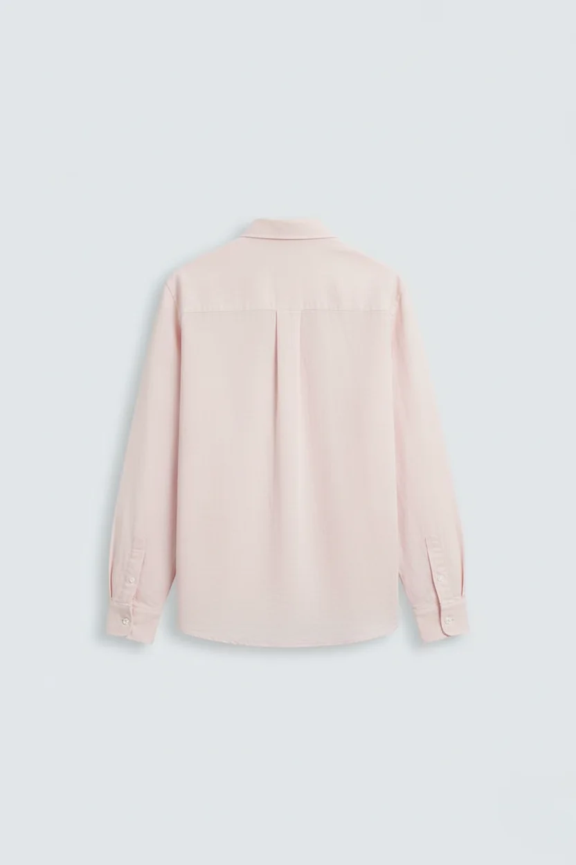Pastel Pink Premium linen Shirt Side