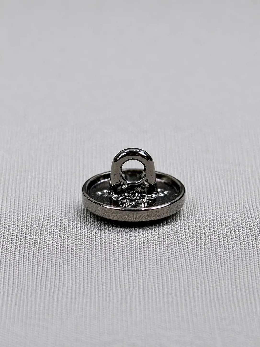 Premium Glossy Gunmetal Textured Metal Shank Button Side