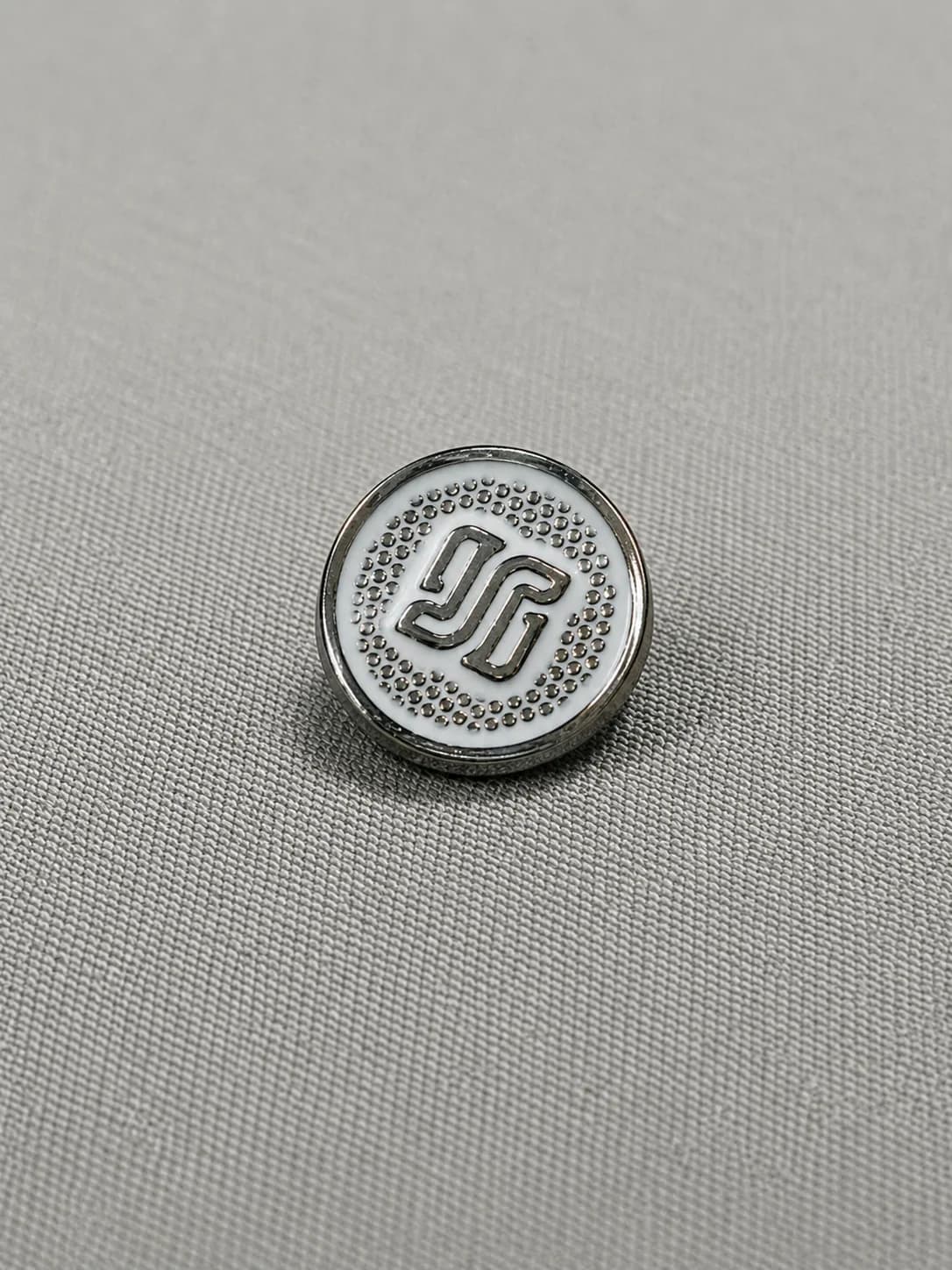 Premium Gunmetal Logo Metal Shank Button front