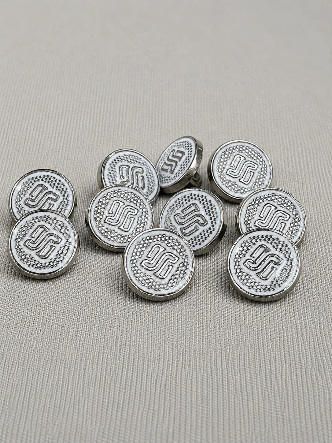 Premium Gunmetal Logo Metal Shank Button overview
