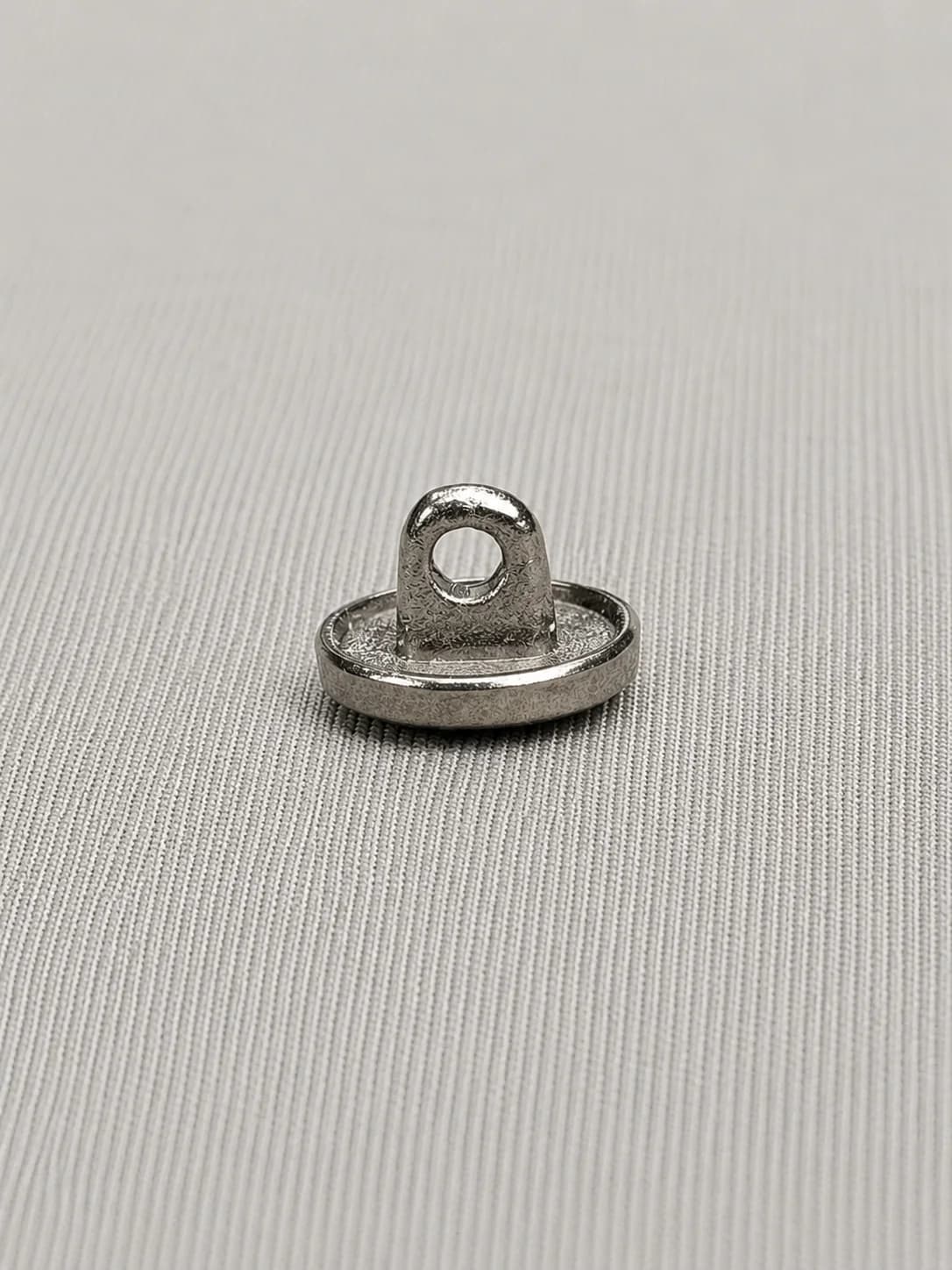 Premium Gunmetal Logo Metal Shank Button Side