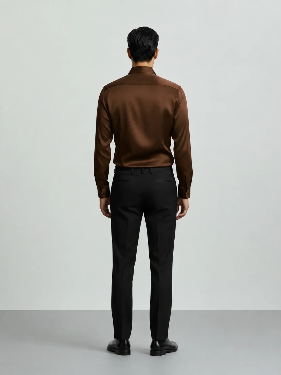 satin Brown Premium Casual Shirt overview