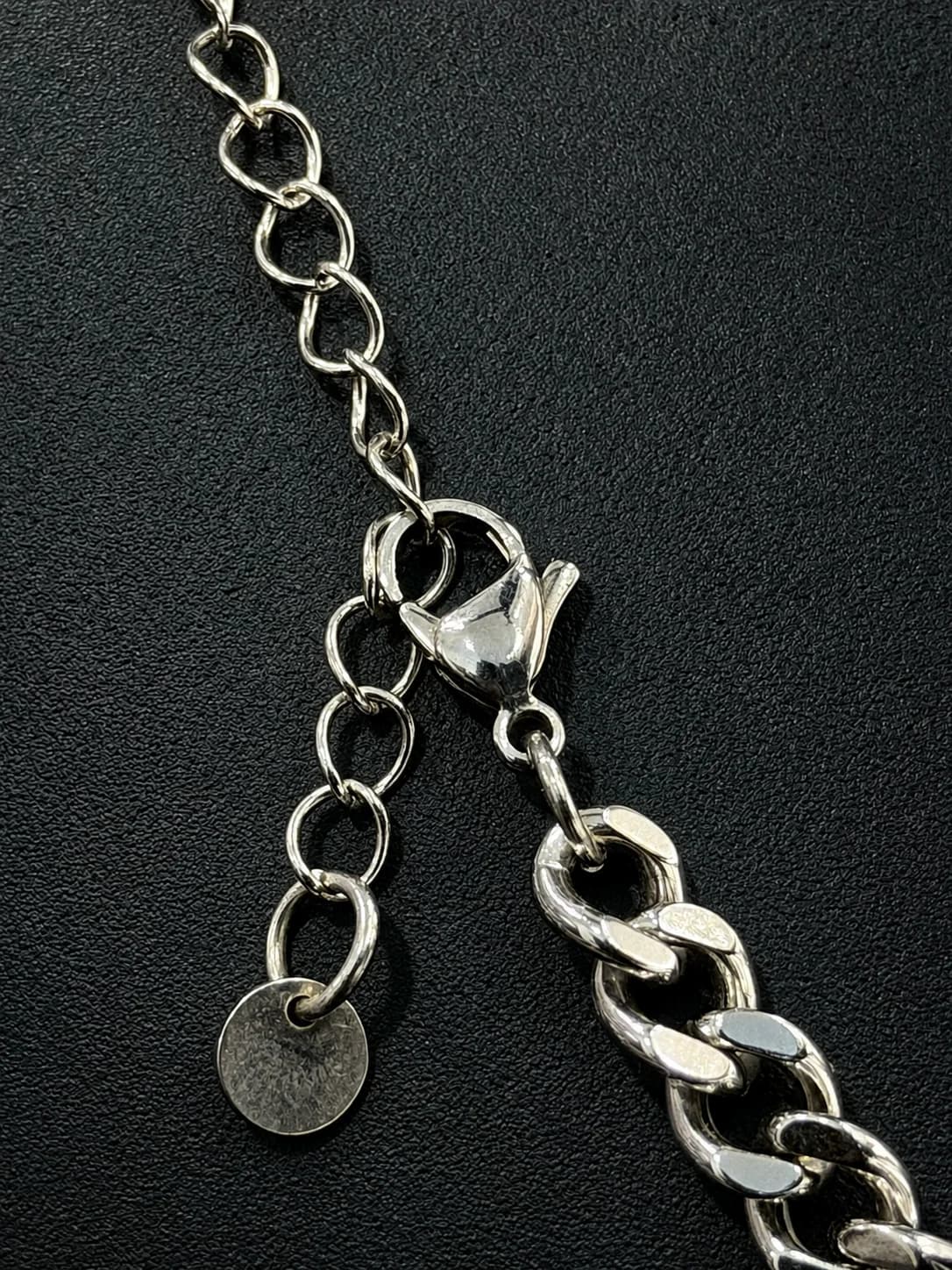 Silver Cuban Link Chain Necklace Back