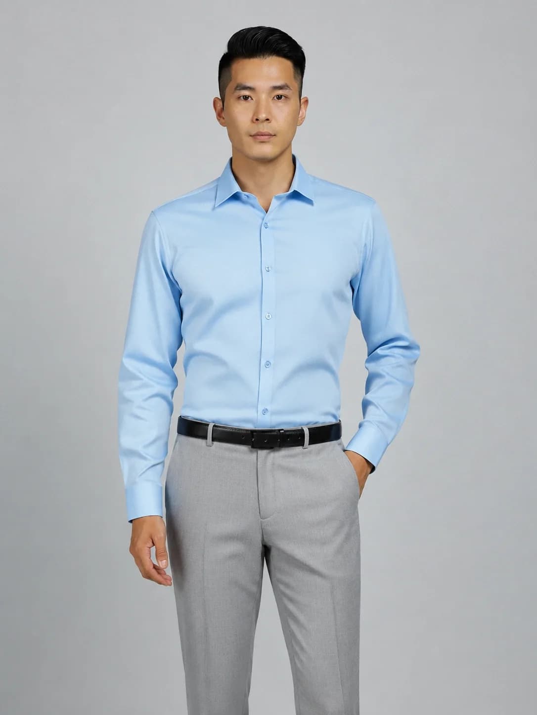 Sky Blue cotton Premium Formal Shirt front