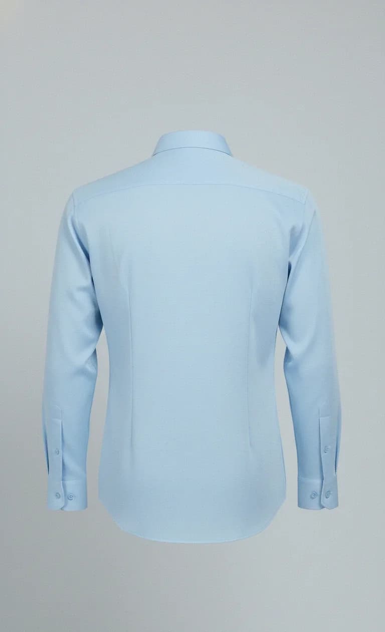 Sky Blue cotton Premium Formal Shirt Back