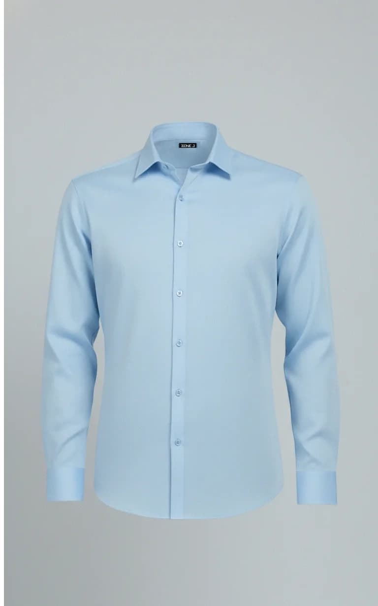 Sky Blue cotton Premium Formal Shirt Side