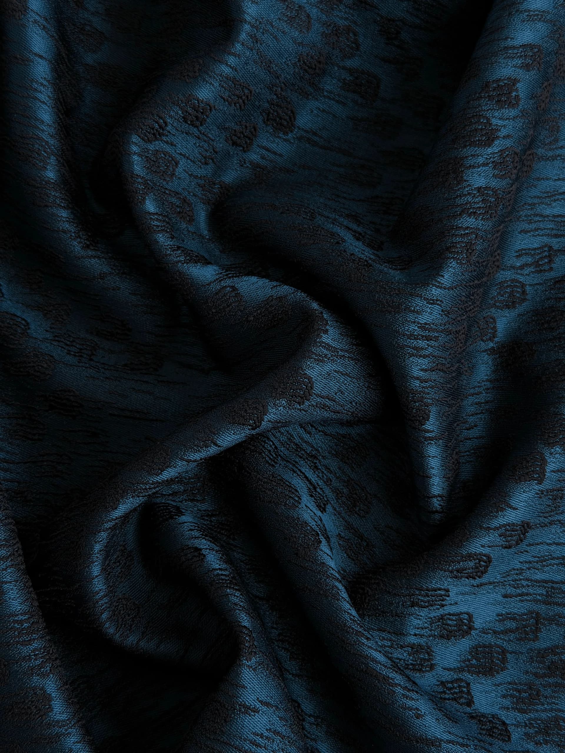 Textured Jacquard Fabric –Dark greyish cyan & Black Description: On the bench