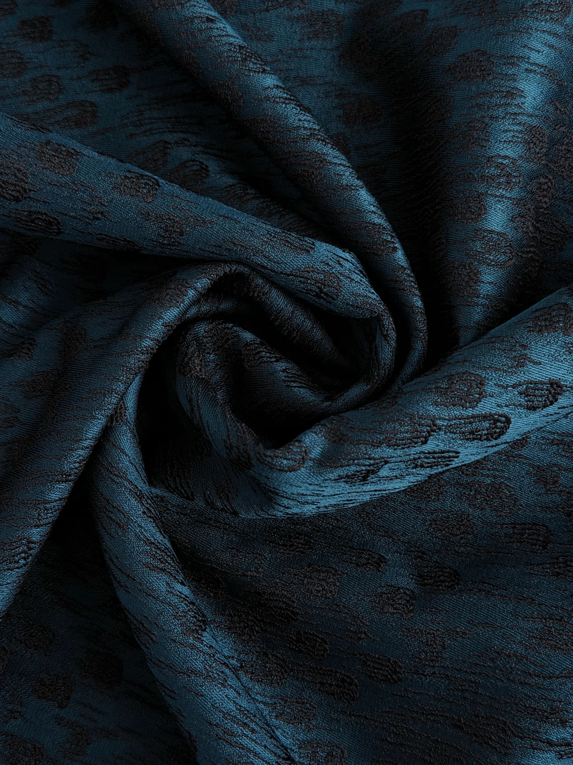 Textured Jacquard Fabric –Dark greyish cyan & Black Description: Texture