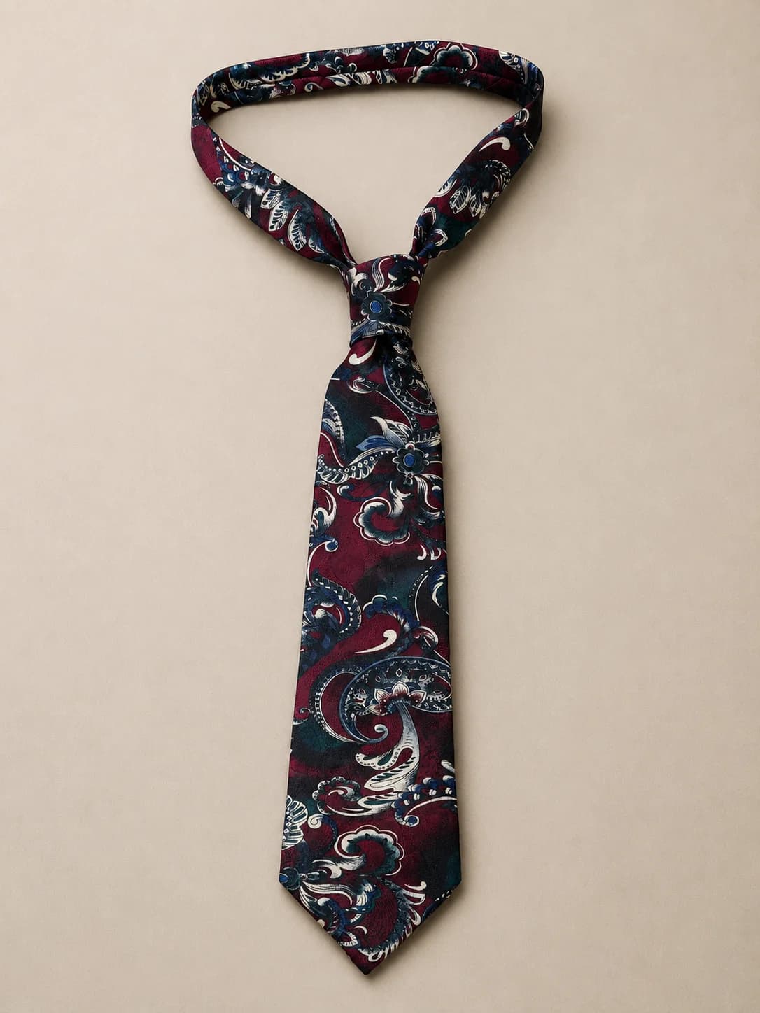Vintage Paisley Printed Necktie Side