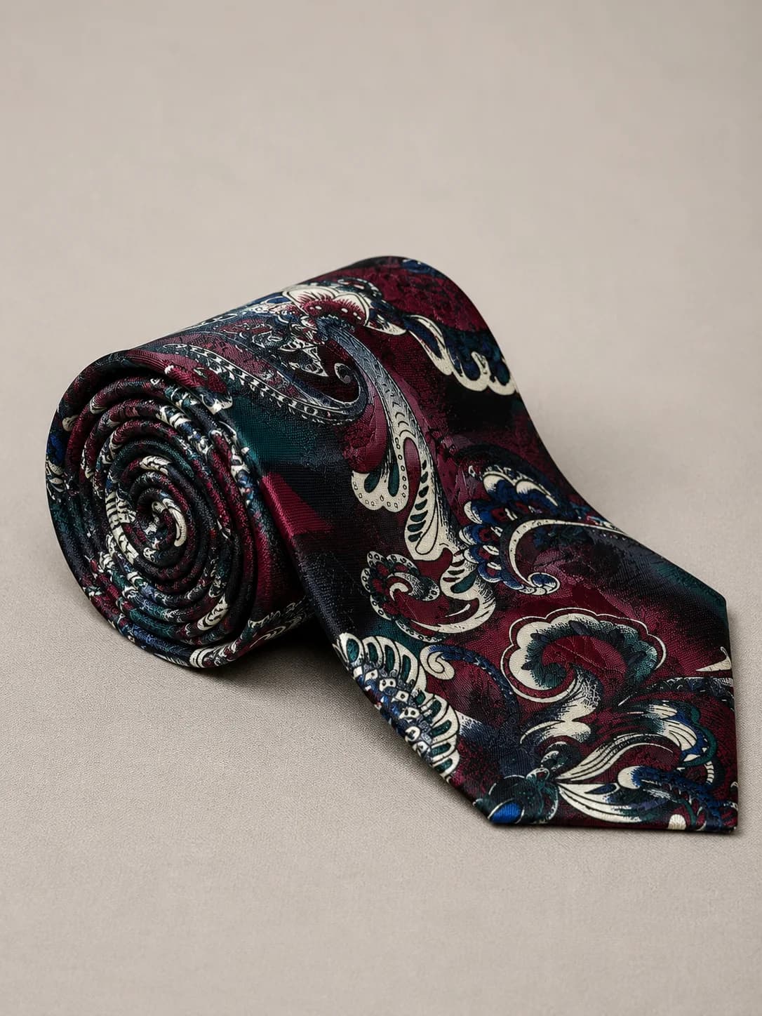 Vintage Paisley Printed Necktie Back