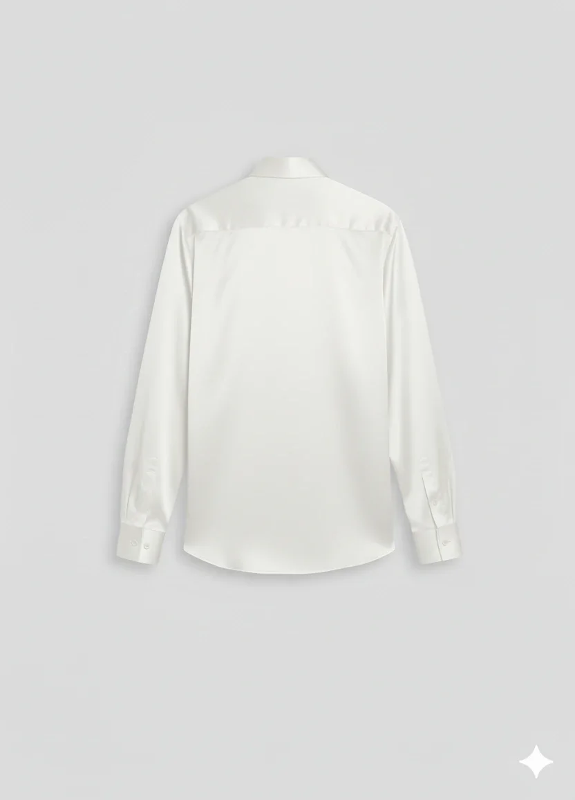 White Premium Casual Shirt Back