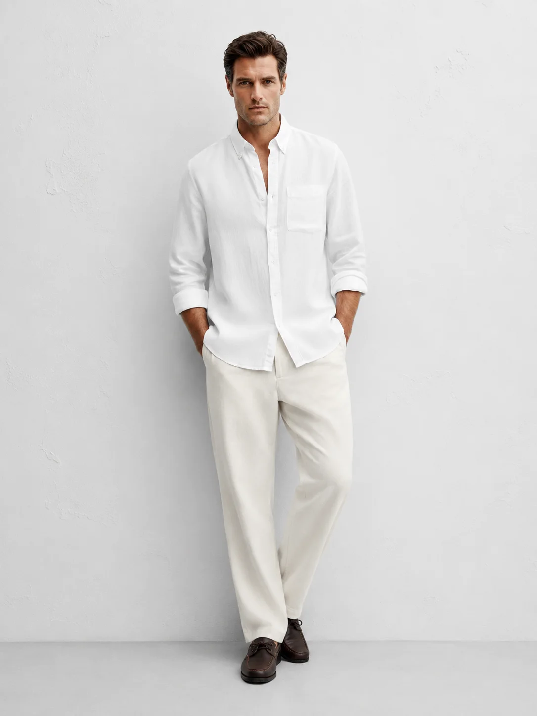 White Premium linen Shirt front