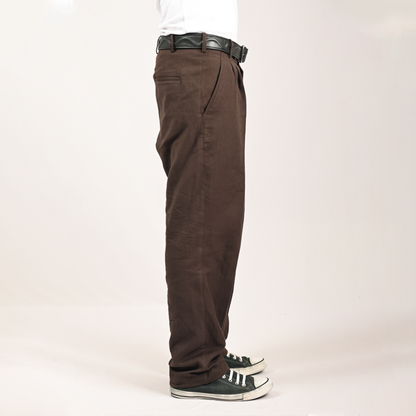 Classic Brown Pleated Trousers