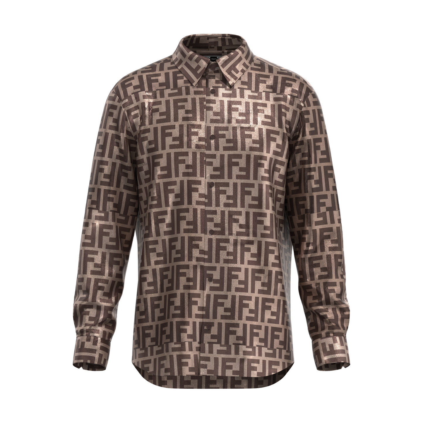 Brown Fendi Logo Shirt