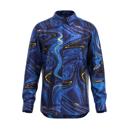 Modern Marbled Blue Shirt