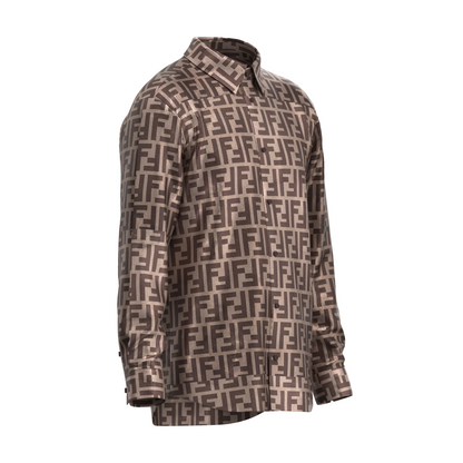 Brown Fendi Logo Shirt