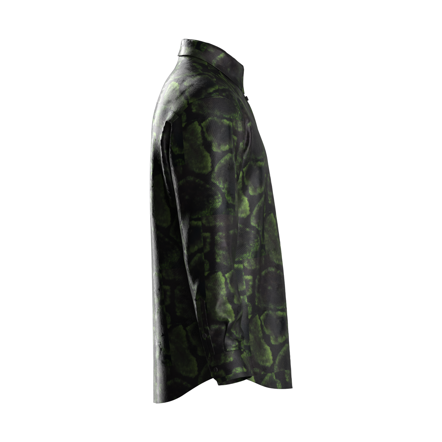 Green Snake Print Dress Shirt