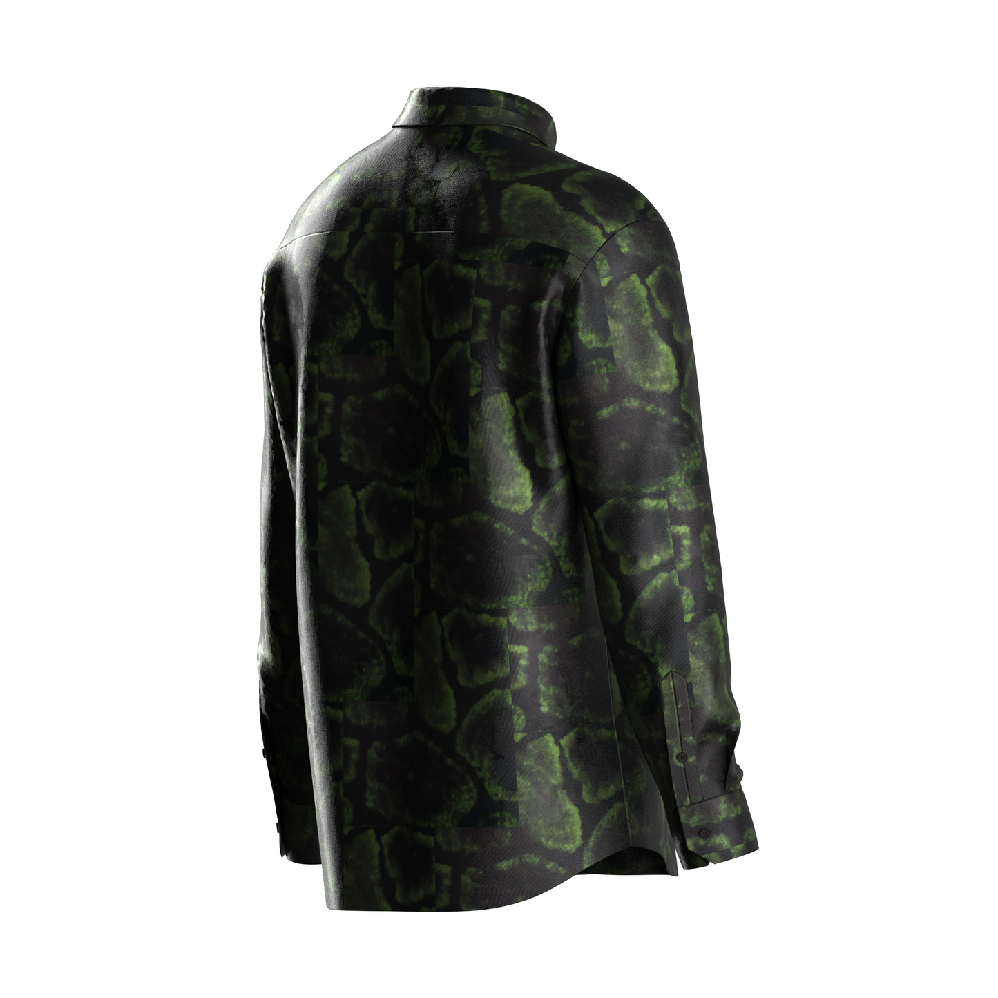 Green Snake Print Dress Shirt