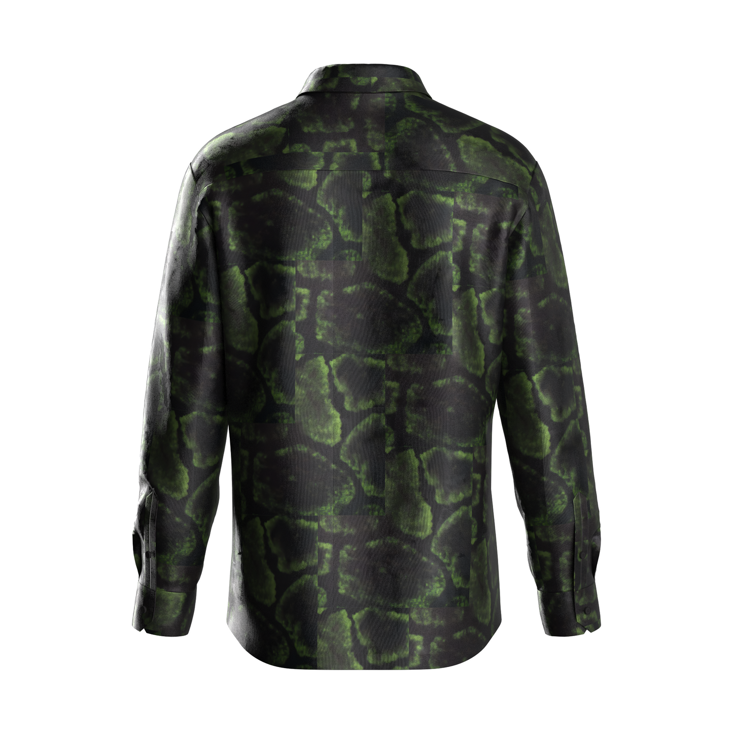 Green Snake Print Dress Shirt