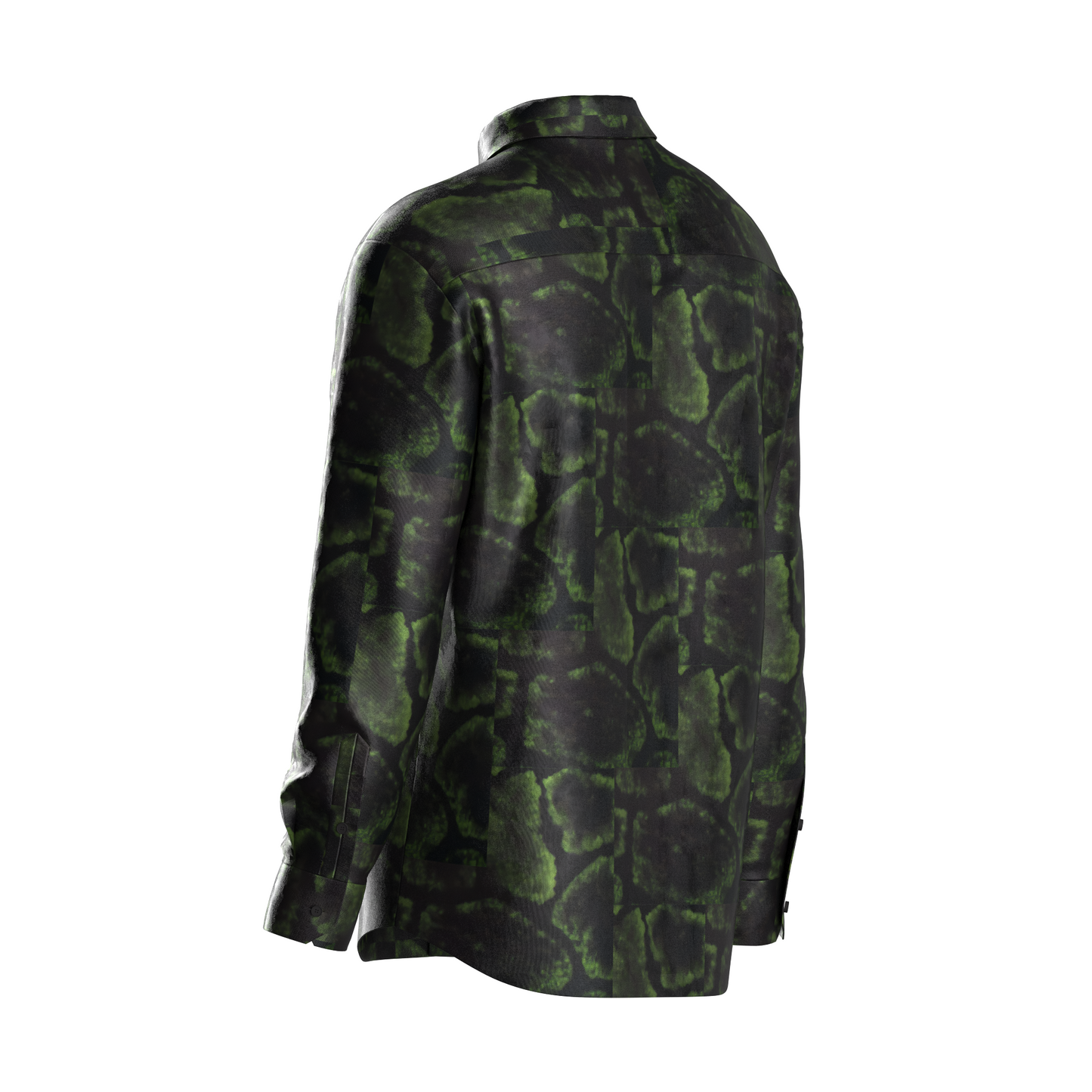 Green Snake Print Dress Shirt