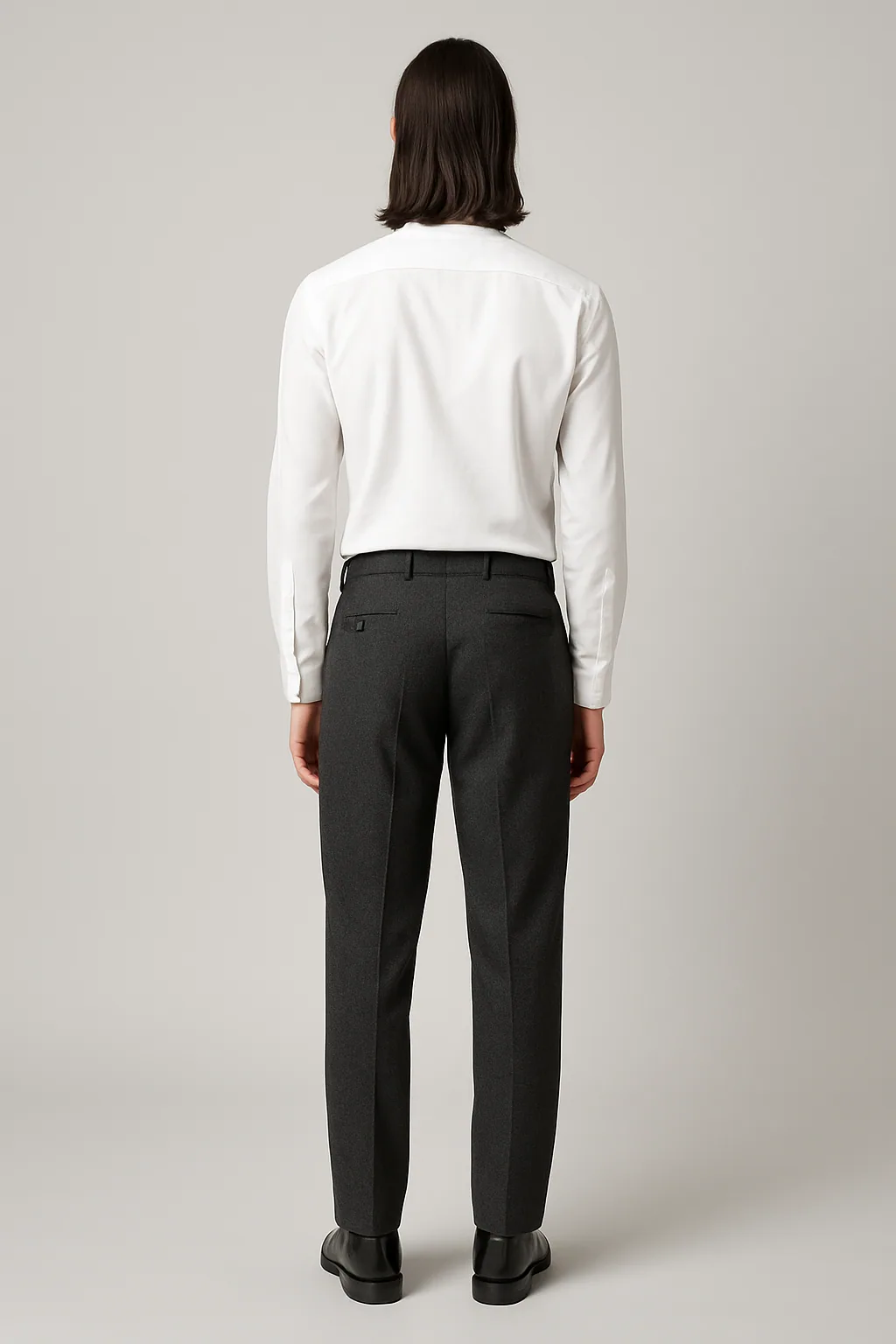 Grandad Collar Poplin Shirt Back
