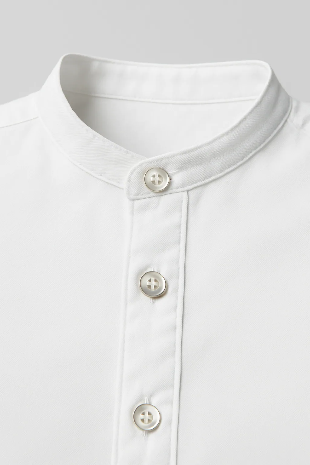 Grandad Collar Poplin Shirt Detail
