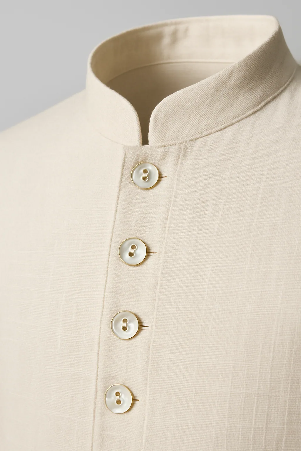Linen Bandhgala Detail