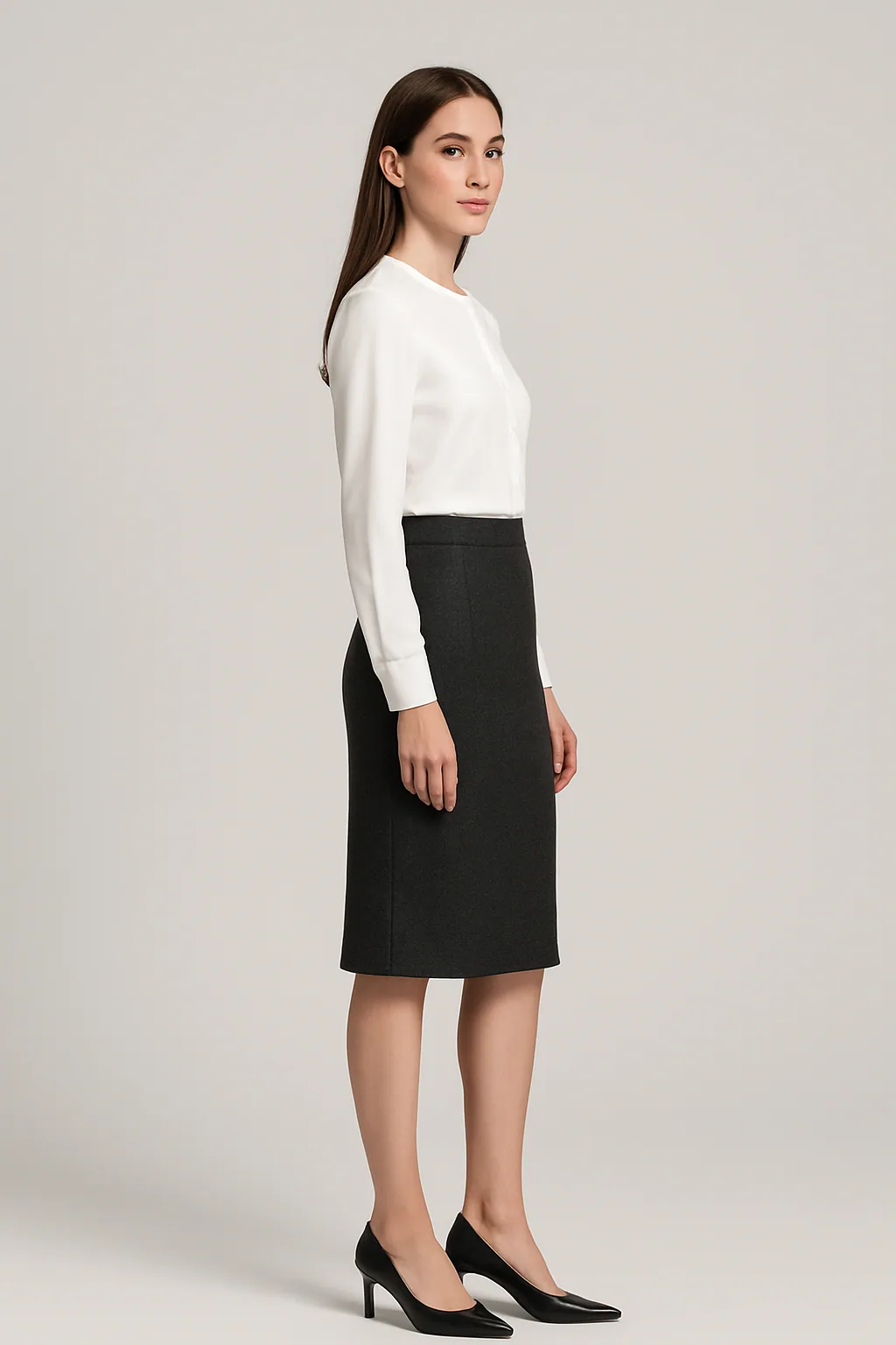Tailored Pencil Skirt Side