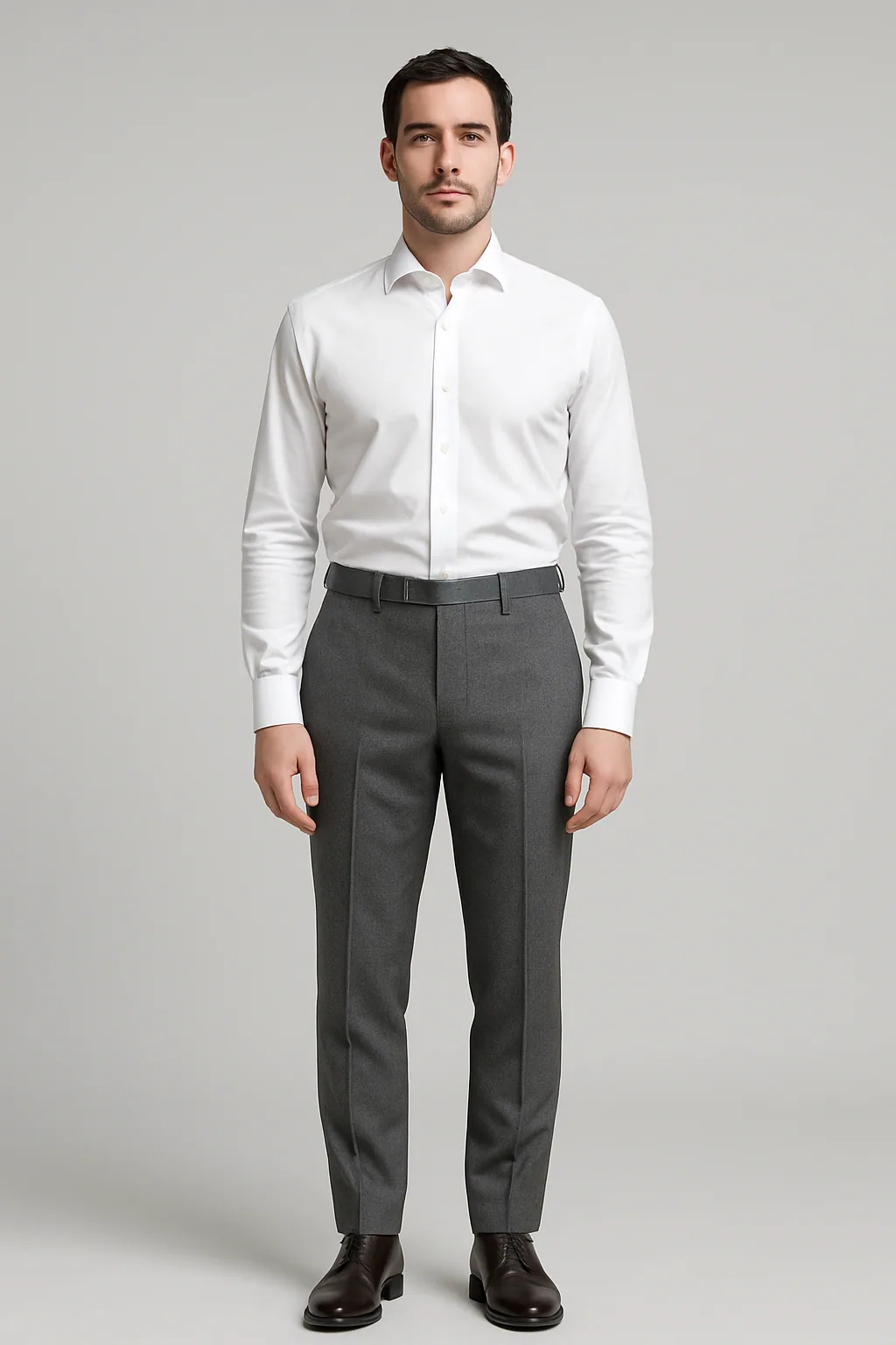 Tapered Wool Trouser Front