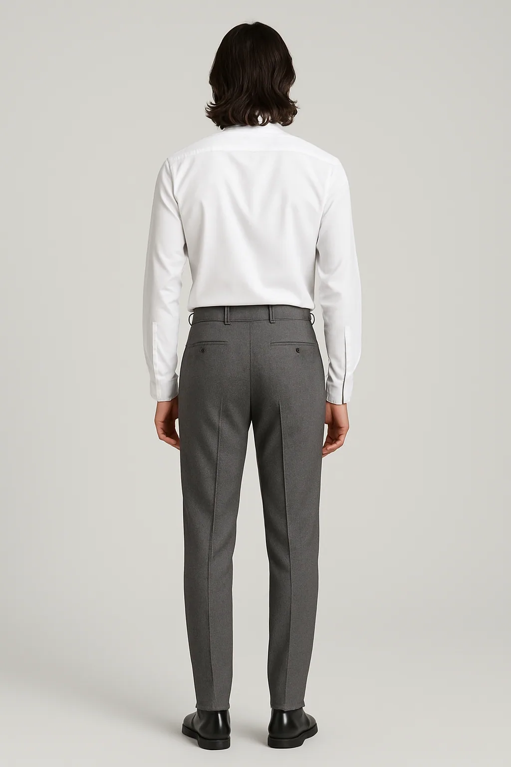 Tapered Wool Trouser Back